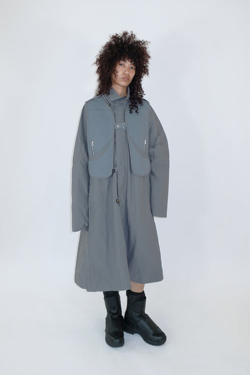 ECO GIL LONG COAT w/VEST -GRAY(BAMBOO CHARCOAL)- *Last1